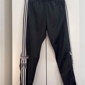 Adidas Black Track Pants with White Logo